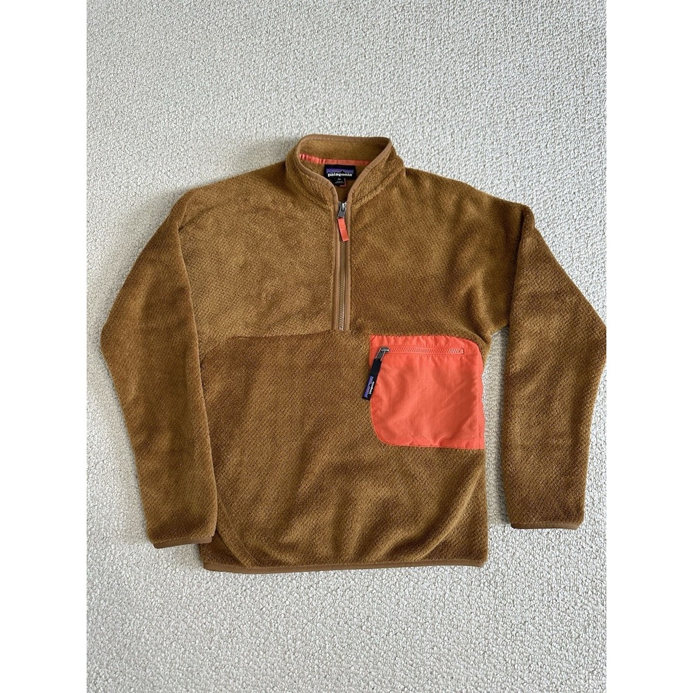 Patagonia‎ Re-Tool 1/2 Zip Pullover Fleece Jacket Womens XS Bear Brown Outdoor
